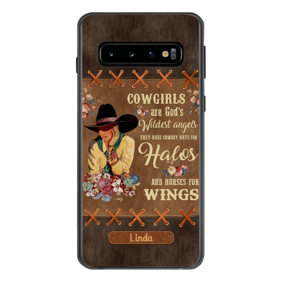 PERSONALIZED COWGIRL ARE GOD'S WILDEST ANGELS HATS FOR HALOS HORSES FOR WINGS PHONECASE QTHC0905