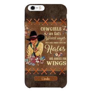 PERSONALIZED COWGIRL ARE GOD'S WILDEST ANGELS HATS FOR HALOS HORSES FOR WINGS PHONECASE QTHC0905