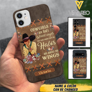 PERSONALIZED COWGIRL ARE GOD'S WILDEST ANGELS HATS FOR HALOS HORSES FOR WINGS PHONECASE QTHC0905