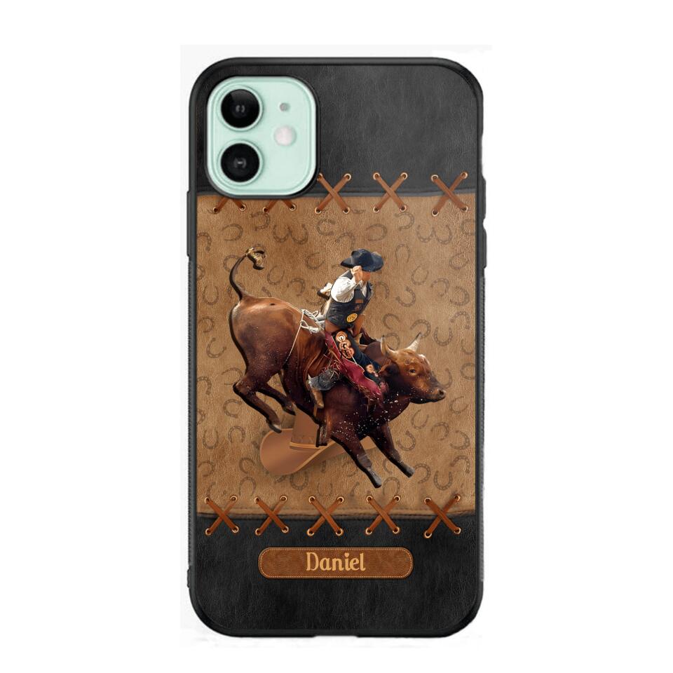 Personalized Cattle Riding Upload Photo Phonecase QTHC3105