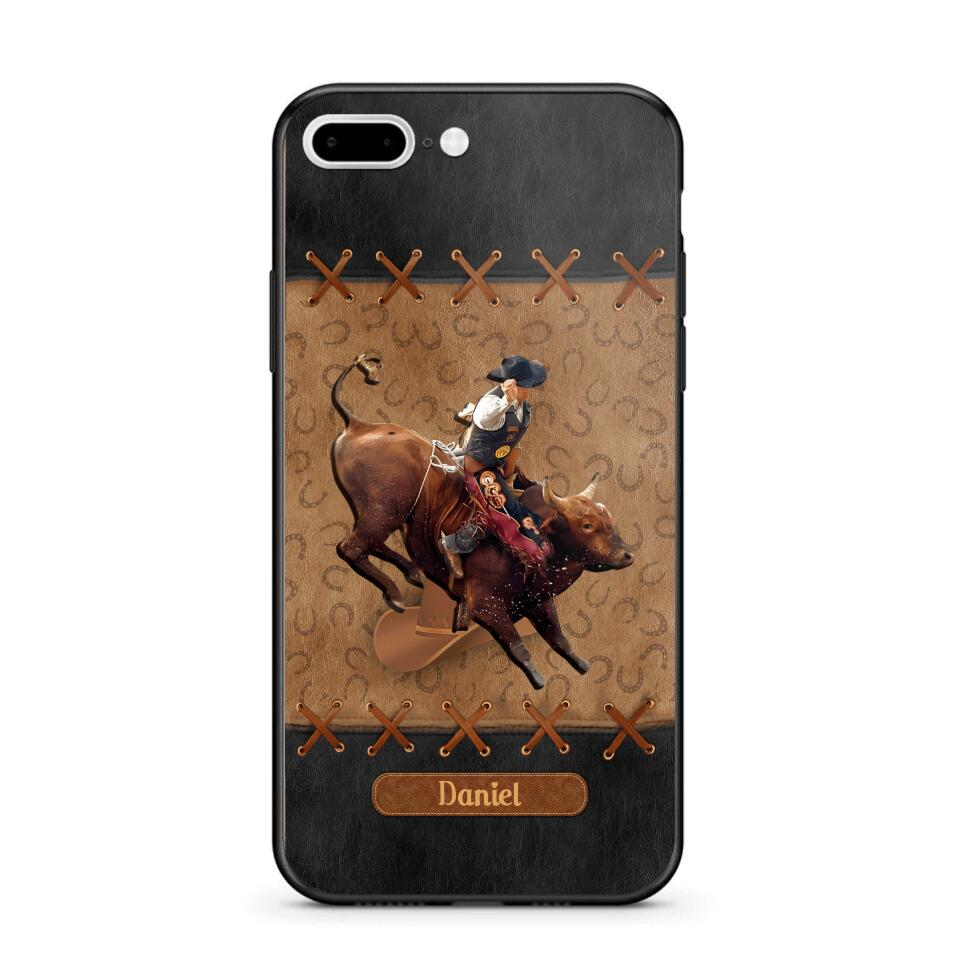 Personalized Cattle Riding Upload Photo Phonecase QTHC3105