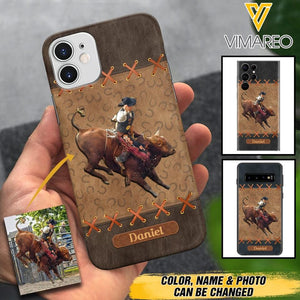 Personalized Cattle Riding Upload Photo Phonecase QTHC3105