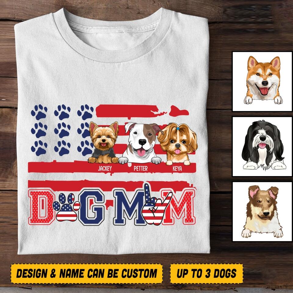 Personalized Dog Mom Tshirt Printed QTVQ0606