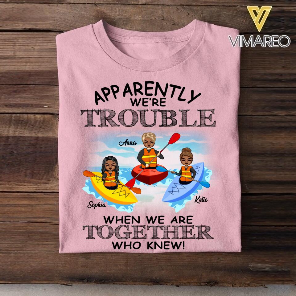 Personalized Besties Go Kayaking Tshirt Printed 22JUL-DT14