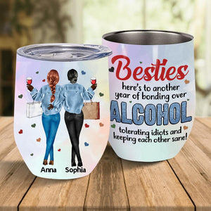 Personalized Bestie Wine Tumbler Printed 22JUY-MA29