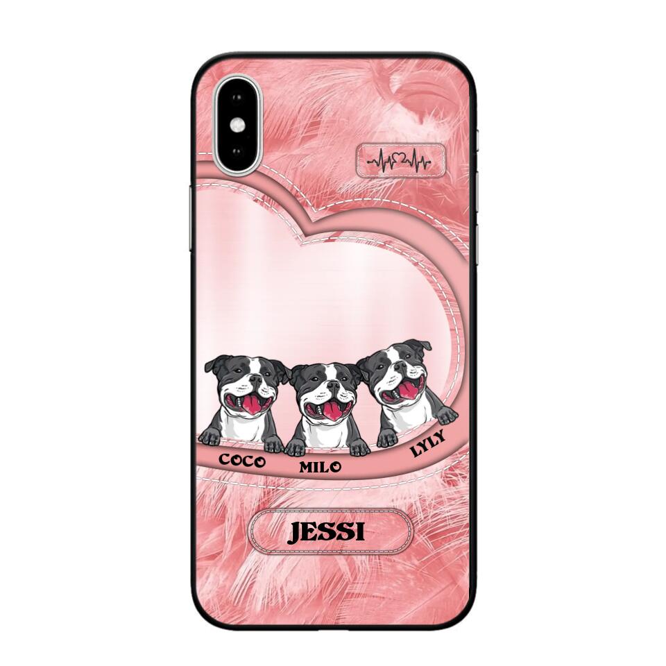 Personalized Dog Heart Feather Phone Case Printed NQDT0909