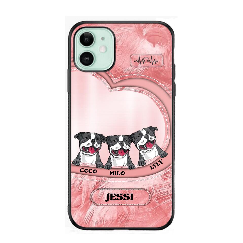 Personalized Dog Heart Feather Phone Case Printed NQDT0909