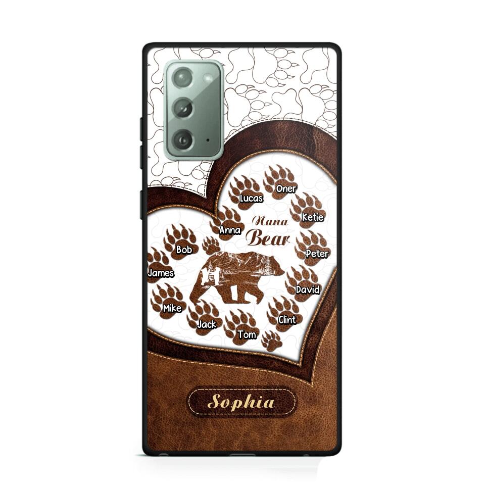 Personalized Grandma Nickname Bear Kid Name Phonecase 3D Printed QTDT1009