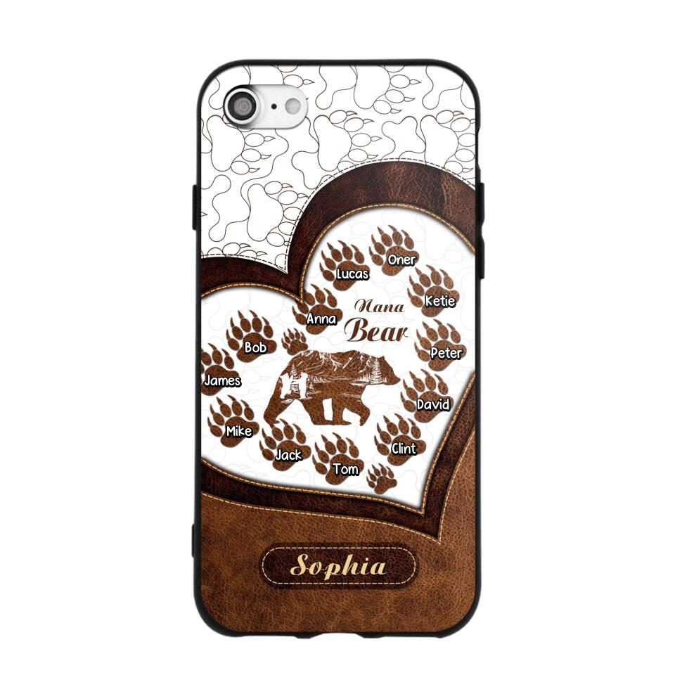 Personalized Grandma Nickname Bear Kid Name Phonecase 3D Printed QTDT1009