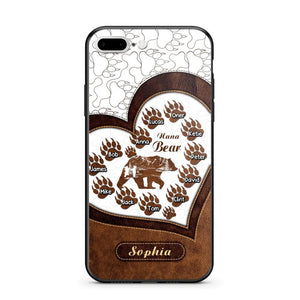 Personalized Grandma Nickname Bear Kid Name Phonecase 3D Printed QTDT1009