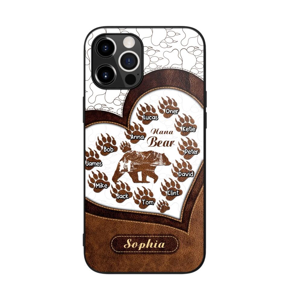 Personalized Grandma Nickname Bear Kid Name Phonecase 3D Printed QTDT1009