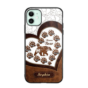 Personalized Grandma Nickname Bear Kid Name Phonecase 3D Printed QTDT1009