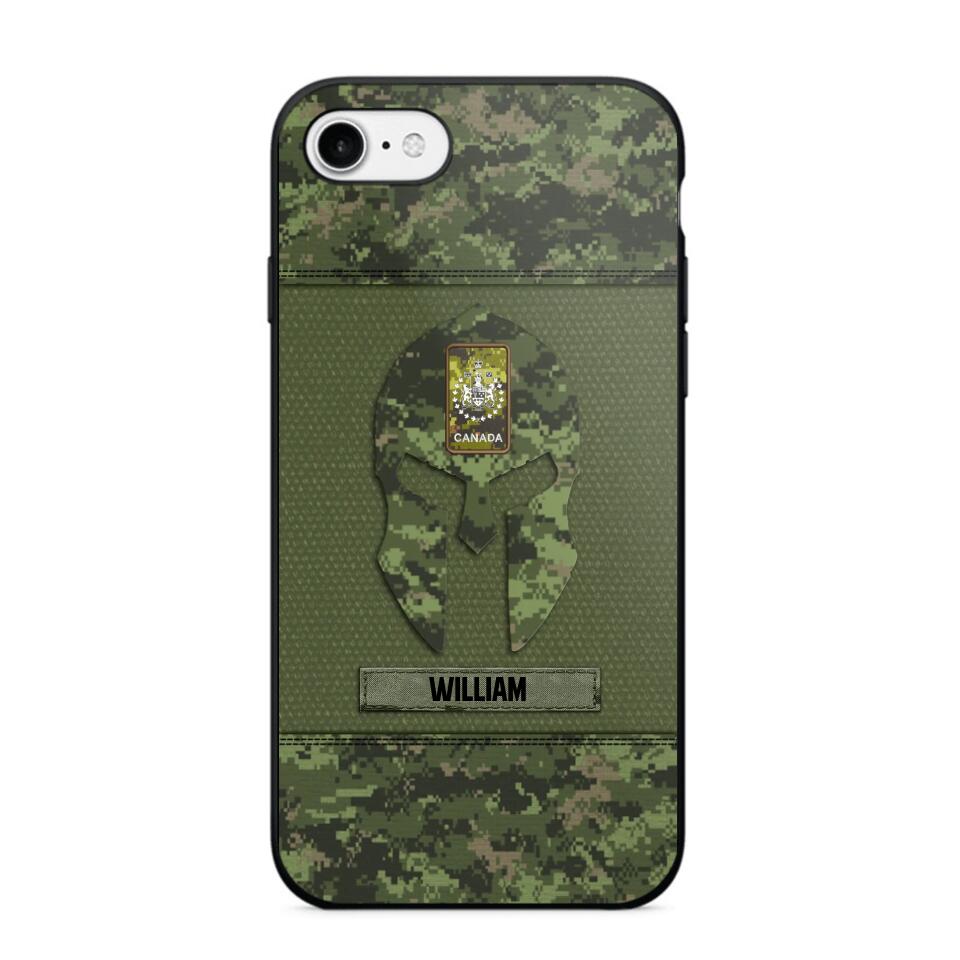 Personalized Canadian Veterans/Soldier Spartan Camo Phone Case Printed 22SEP-HY12