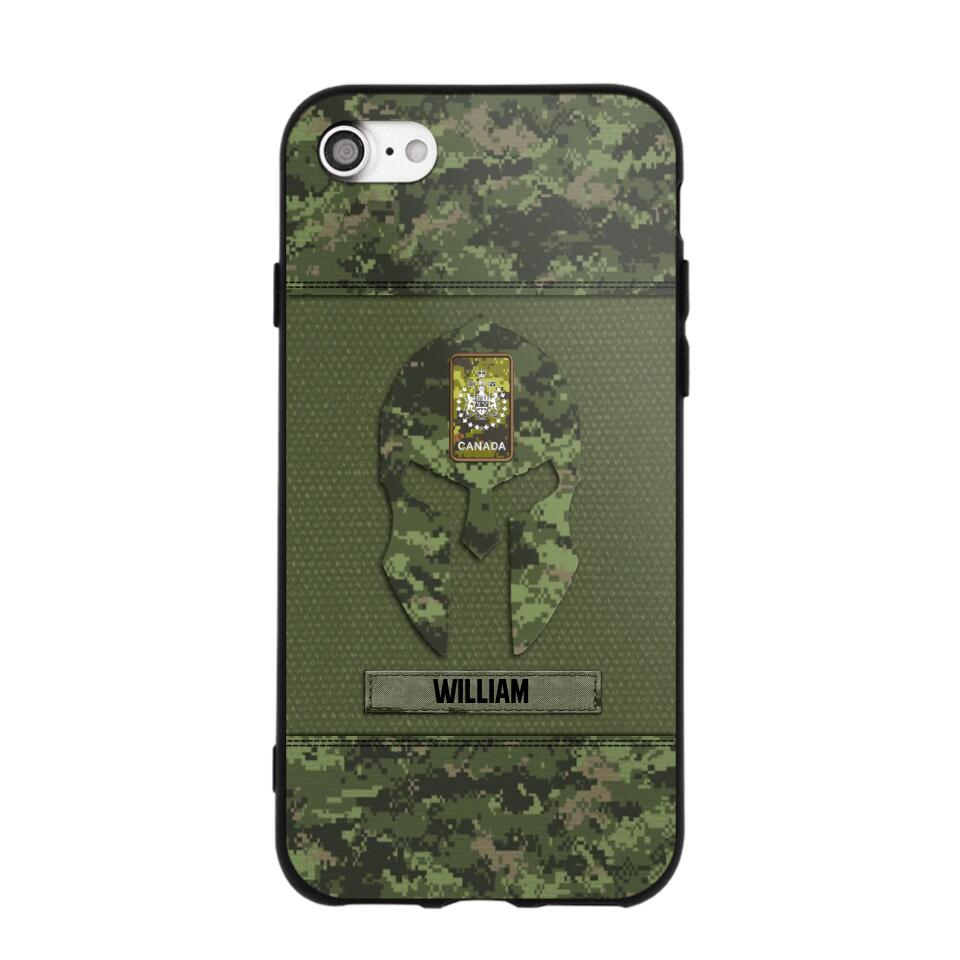 Personalized Canadian Veterans/Soldier Spartan Camo Phone Case Printed 22SEP-HY12