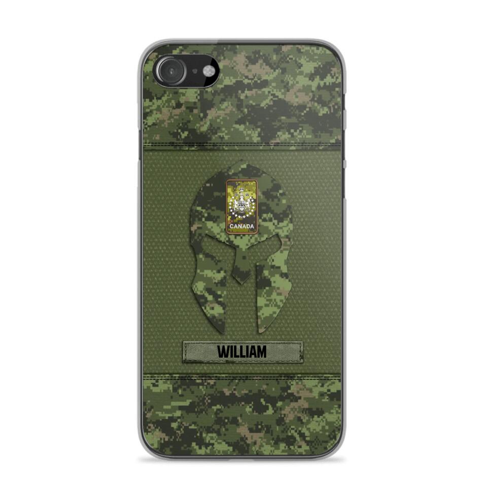 Personalized Canadian Veterans/Soldier Spartan Camo Phone Case Printed 22SEP-HY12