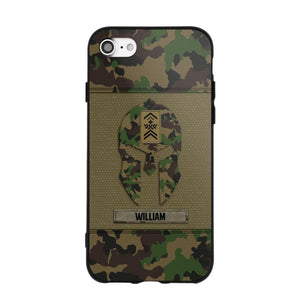 Personalized Swiss Veterans/Soldier Spartan Camo Phone Case Printed 22SEP-HY12