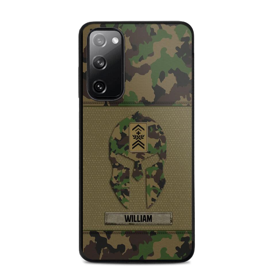 Personalized Swiss Veterans/Soldier Spartan Camo Phone Case Printed 22SEP-HY12