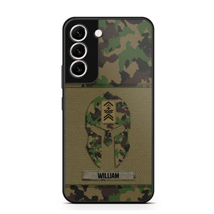 Personalized Swiss Veterans/Soldier Spartan Camo Phone Case Printed 22SEP-HY12