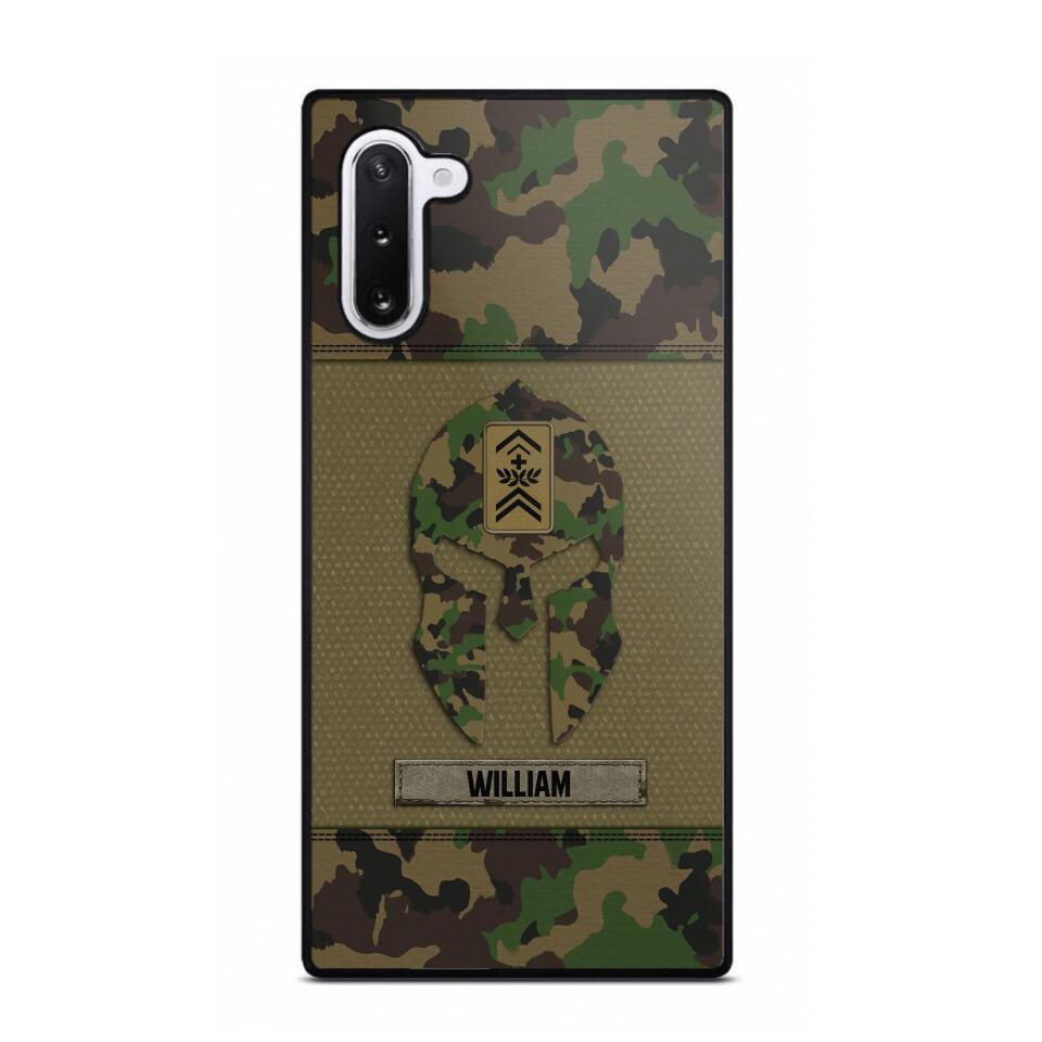 Personalized Swiss Veterans/Soldier Spartan Camo Phone Case Printed 22SEP-HY12