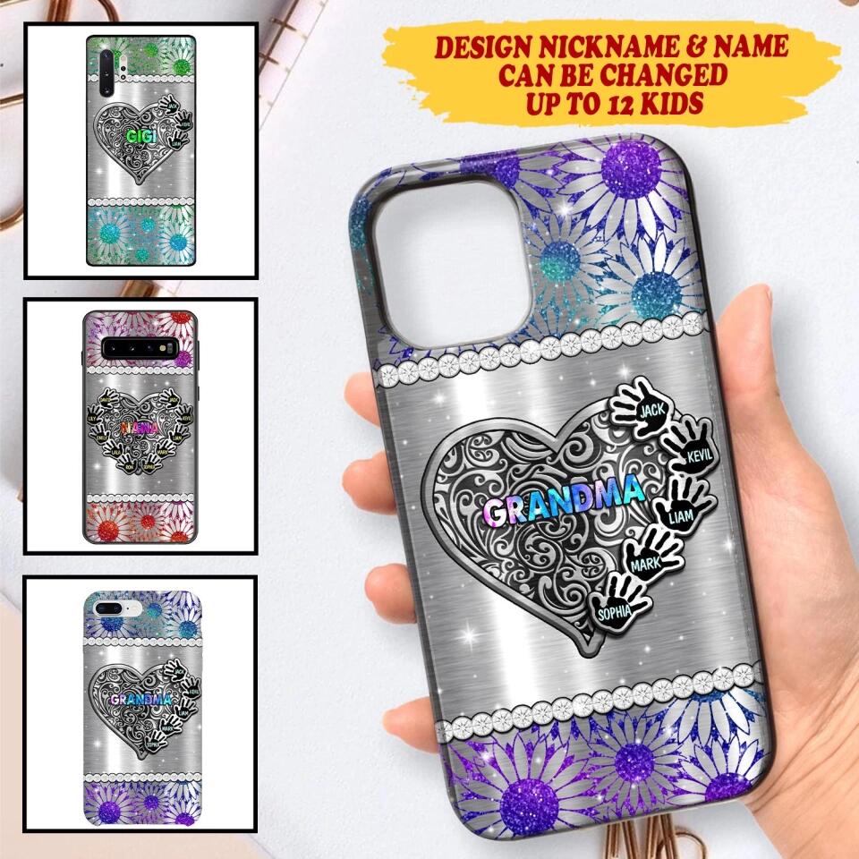 Personalized Grandma Kid Heart Phone Case Printed 22SEP-MA12