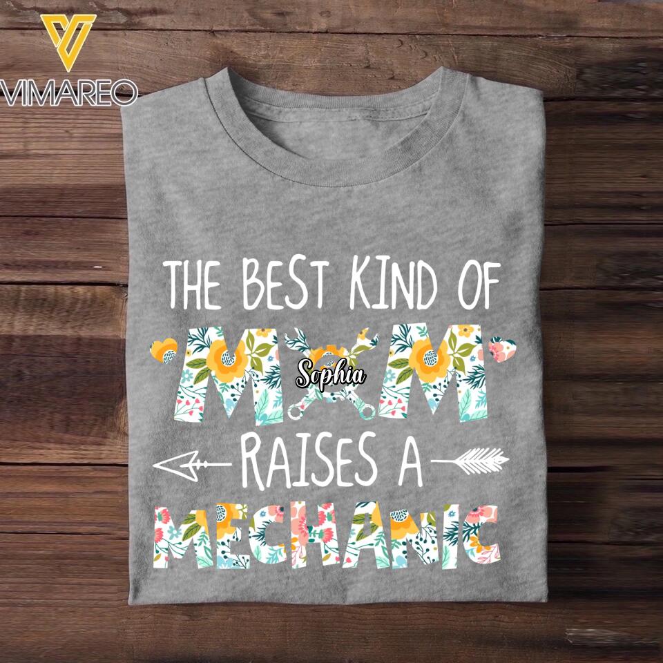 Personalized The Best Kind Of Mom Raises A Mechanic Tshirt Printed QTVQ1909