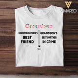 Personalized Grandma best friend, best partner in crime Tshirt Printed QTMA2609