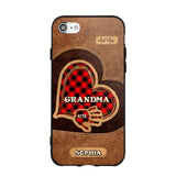 Personalized Grandma Kid Heart Caro Color Phone Case Printed 22OCT-DT03