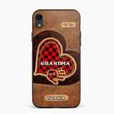 Personalized Grandma Kid Heart Caro Color Phone Case Printed 22OCT-DT03