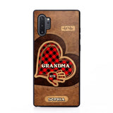 Personalized Grandma Kid Heart Caro Color Phone Case Printed 22OCT-DT03