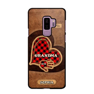 Personalized Grandma Kid Heart Caro Color Phone Case Printed 22OCT-DT03