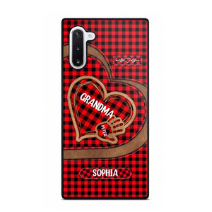 Personalized Grandma Kid Heart Caro Color Phone Case Printed 22OCT-HY04