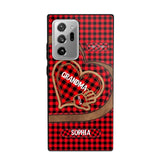 Personalized Grandma Kid Heart Caro Color Phone Case Printed 22OCT-HY04