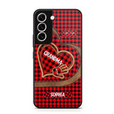 Personalized Grandma Kid Heart Caro Color Phone Case Printed 22OCT-HY04