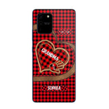 Personalized Grandma Kid Heart Caro Color Phone Case Printed 22OCT-HY04