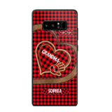 Personalized Grandma Kid Heart Caro Color Phone Case Printed 22OCT-HY04