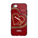 Personalized Grandma Kid Heart Caro Color Phone Case Printed 22OCT-HY04