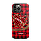 Personalized Grandma Kid Heart Caro Color Phone Case Printed 22OCT-HY04