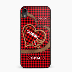 Personalized Grandma Kid Heart Caro Color Phone Case Printed 22OCT-HY04