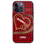 Personalized Grandma Kid Heart Caro Color Phone Case Printed 22OCT-HY04