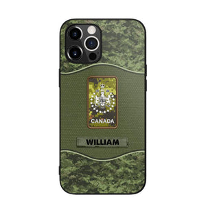 Personalized Canadian Veterans/Soldier Camo Phone Case Printed 22OCT-HY05