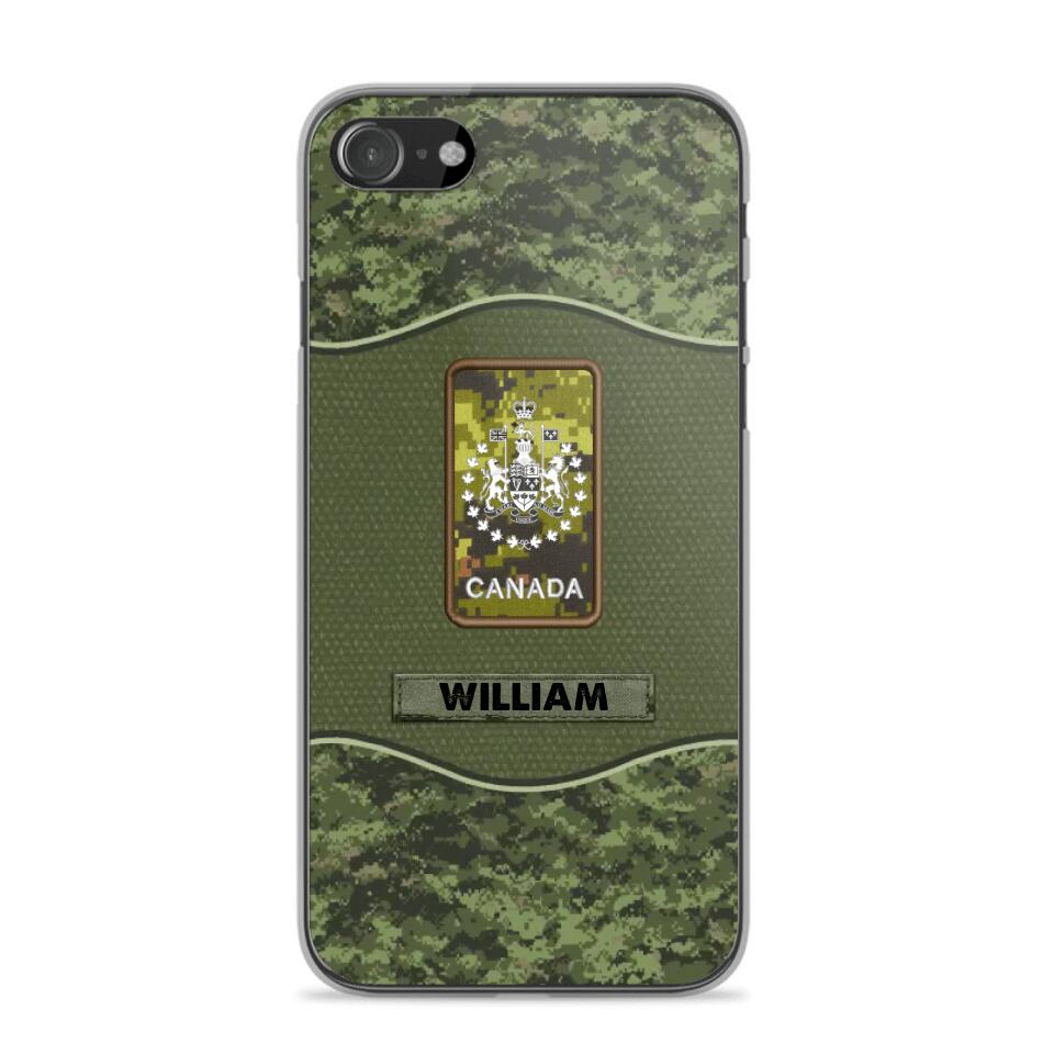 Personalized Canadian Veterans/Soldier Camo Phone Case Printed 22OCT-HY05