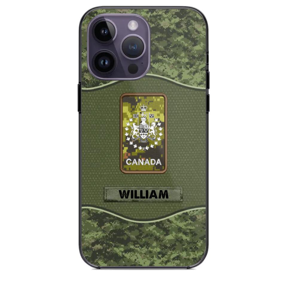 Personalized Canadian Veterans/Soldier Camo Phone Case Printed 22OCT-HY05