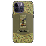 Personalized Australian Veterans/Soldier Camo Phone Case Printed 22OCT-HY05