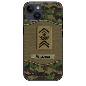 Personalized Swiss Veterans/Soldier Camo Phone Case Printed 22OCT-HY05