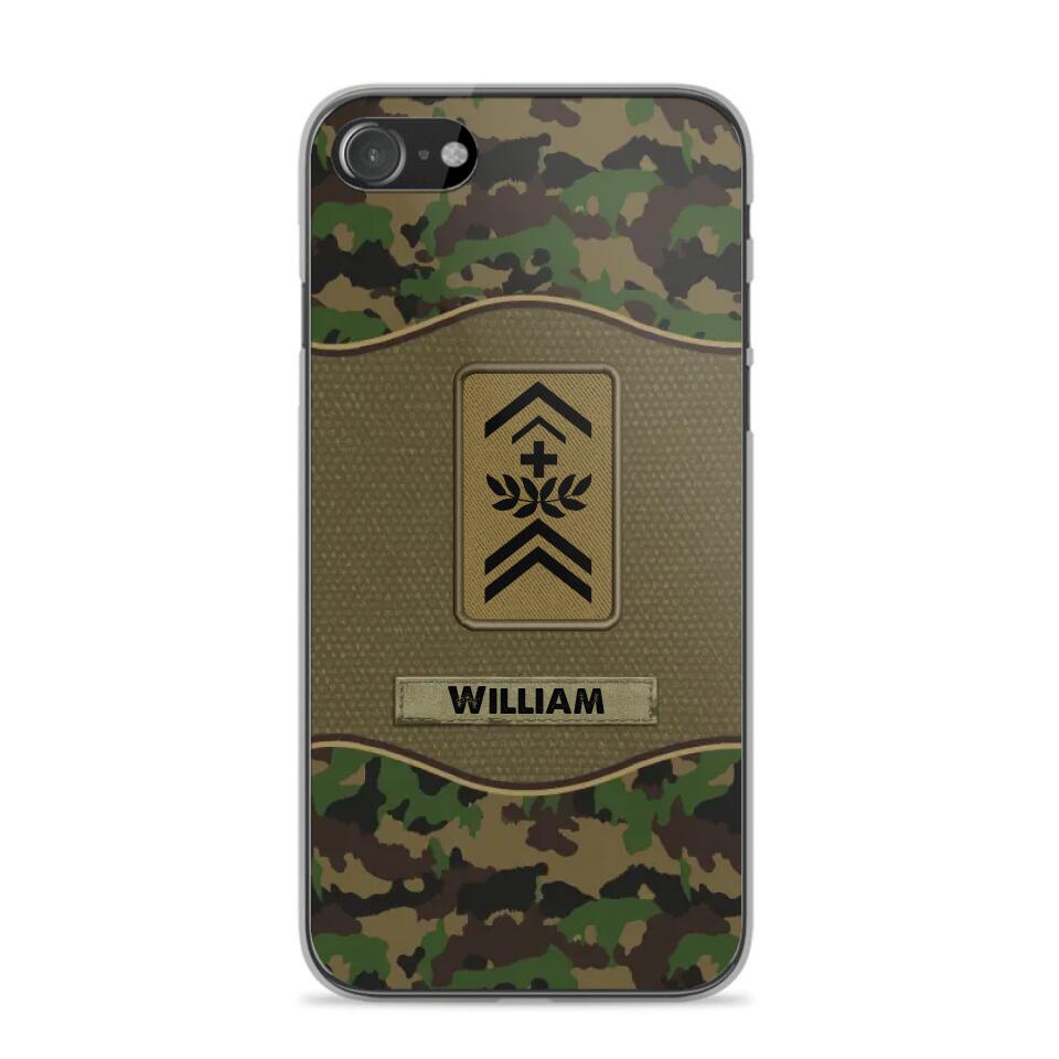 Personalized Swiss Veterans/Soldier Camo Phone Case Printed 22OCT-HY05