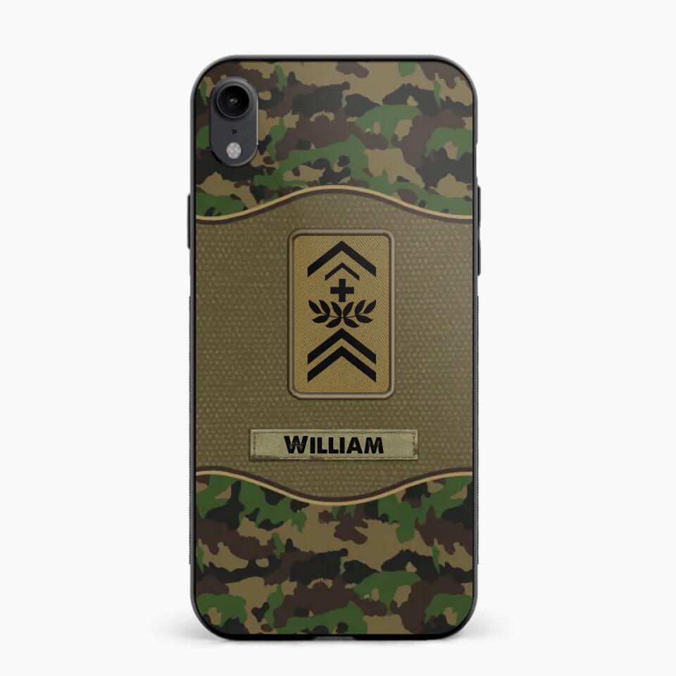 Personalized Swiss Veterans/Soldier Camo Phone Case Printed 22OCT-HY05