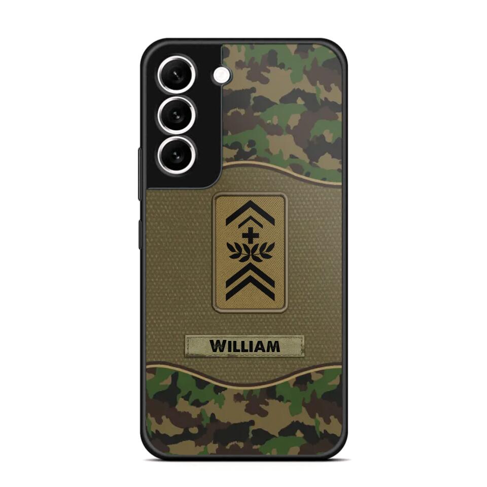 Personalized Swiss Veterans/Soldier Camo Phone Case Printed 22OCT-HY05