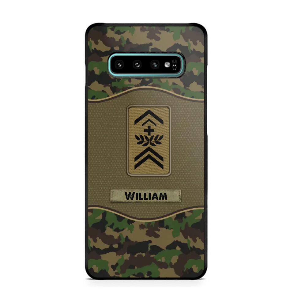 Personalized Swiss Veterans/Soldier Camo Phone Case Printed 22OCT-HY05