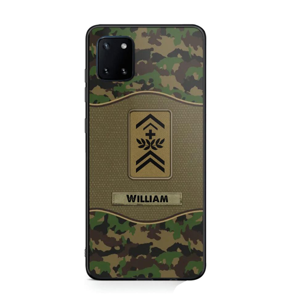 Personalized Swiss Veterans/Soldier Camo Phone Case Printed 22OCT-HY05