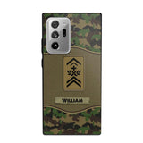 Personalized Swiss Veterans/Soldier Camo Phone Case Printed 22OCT-HY05